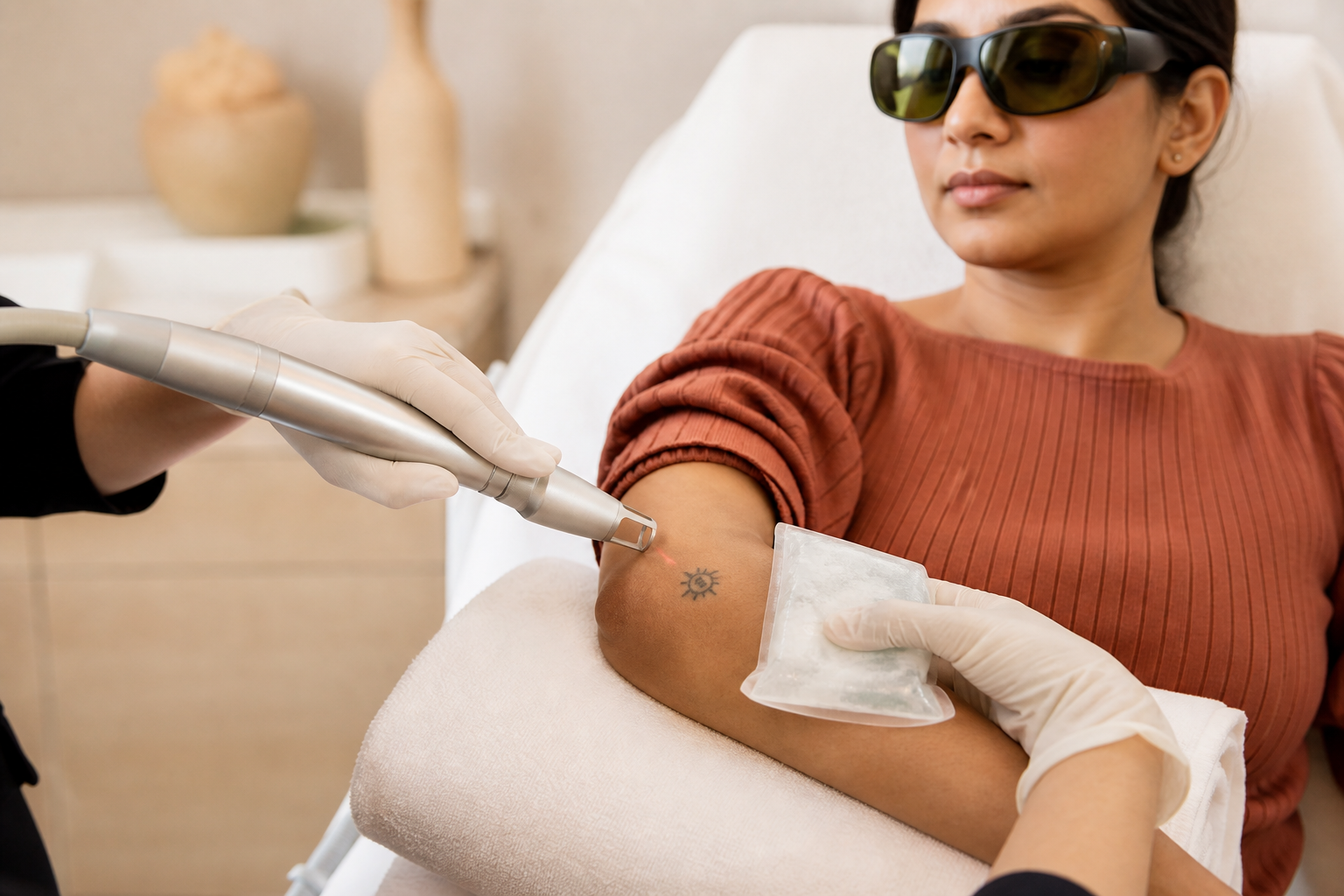Precision laser treatment in a dermatology clinic