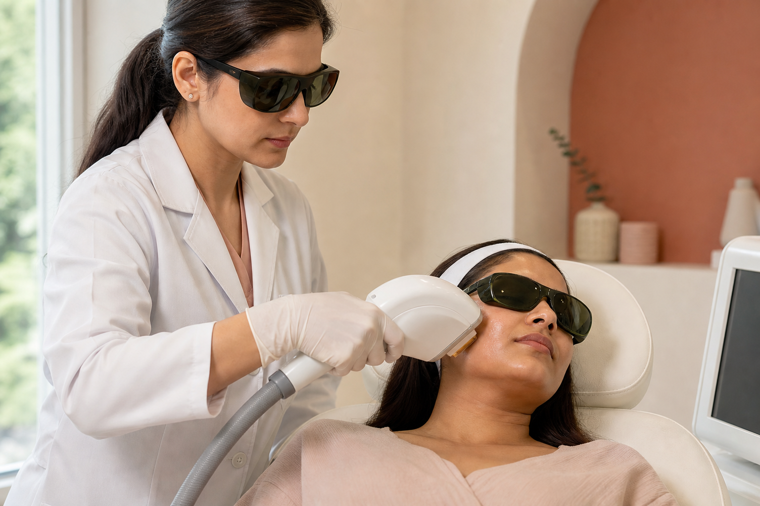 Light-based photofacial treatment supervised by a clinician