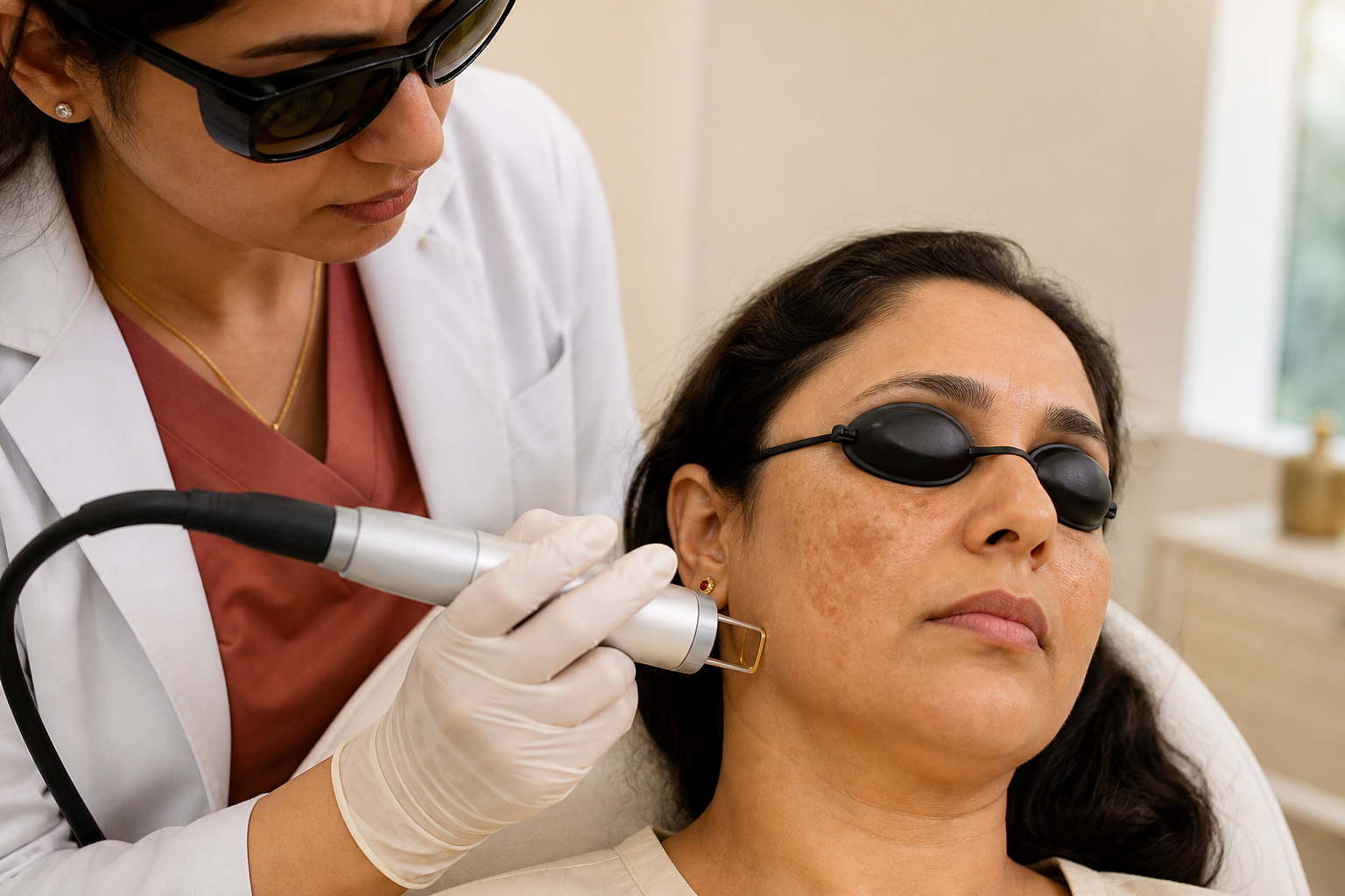 Pigmentation assessment before laser melasma care